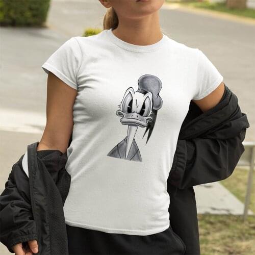 Donald Duck 90s Vintage Harajuku Woman T-Shirt Spain Urbano Casual Summer Mujer T Shirt Mickey Mouse Disney Brand Free Shipping