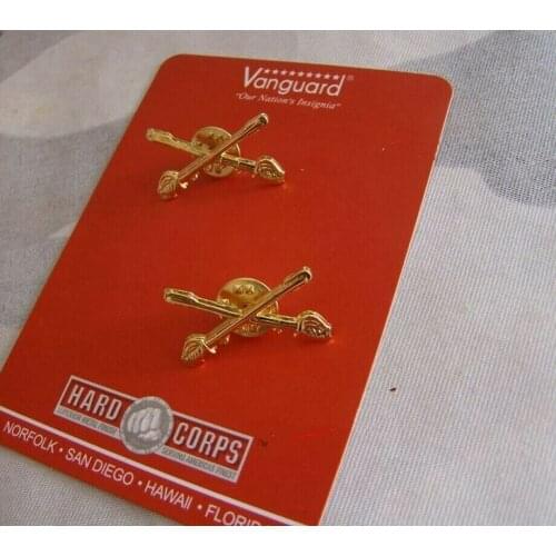 Military Us Army Cavalry Swords Metal Badges Collar Lapel Pin Insignia OF PAIR Military Store