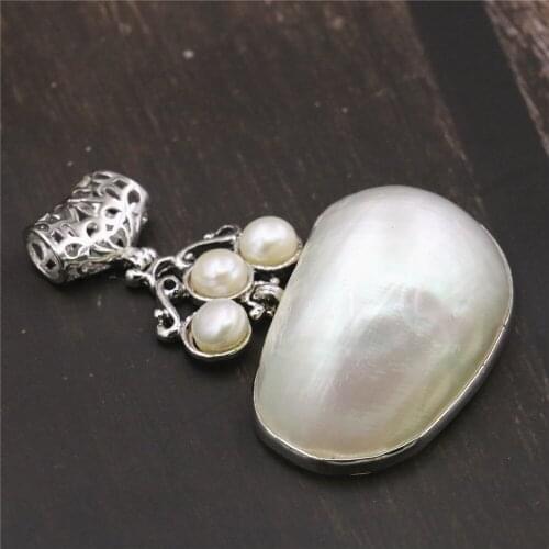 Outlet High Quality Hot Natural White Abalone Shell Crafts Necklace Pendant DIY Simple Jewelry Womens Gift Free Shipping Y582