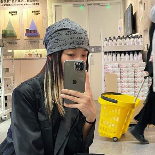 Printed Letter Baotou Cap Ladies Fashion Headscarf Hip-hop Hip-hop Street Dance Skateboard Graffiti Outdoor Sports Caps