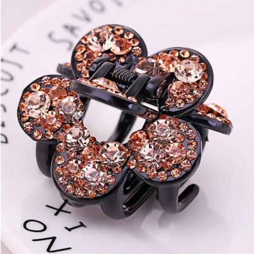 9cm Hair Claw for Women Hair Accessories Rhinestone Hair Clip Fancyin Floral Fashion Headwear Long Hair