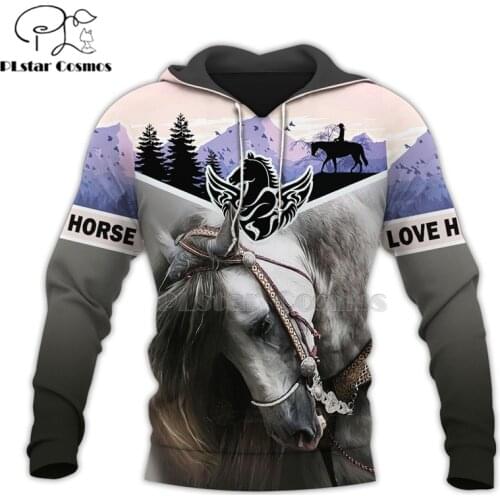 PLstar Cosmos horse HUNTING 3D Printed Shirts 3D Print Hoodies/Sweatshirt/Zipper Man Women big white horse Bow Hunter -20