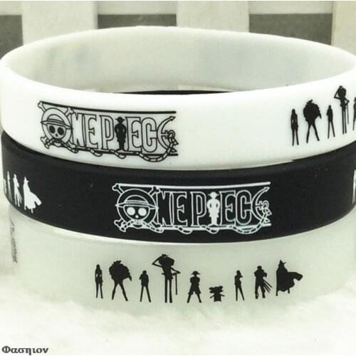1pcs NEW Fashion Men Women Unisex Hot Japan Anime One Piece Silicone Rubber Bracelet Wristband