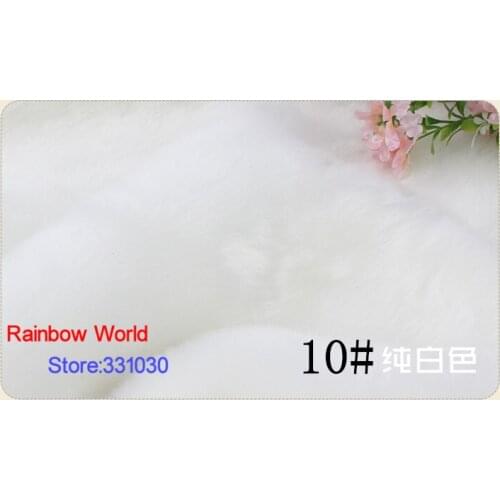 10# White 1 meter Imitation Rabbits hair plush fabric height 2cm for DIY colthes overcoat hat carpet material