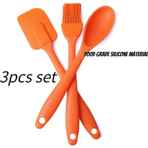 3pcs Set Baking Silicone Cream Spatula DIY Butter Brush Cake Spatula Pizza Making Tool