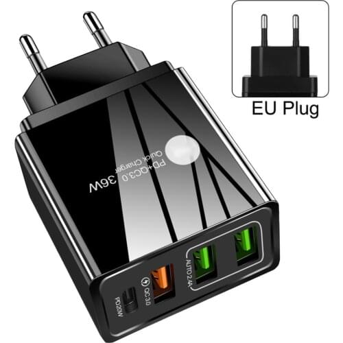 36W Fast Charge For iPhone Charger Wall Fast Charging For Samsung S10 S9 S8 Plug Xiaomi 11 Huawei Mobile Phone Chargers Adapter