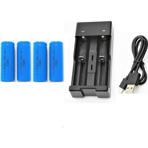 4Pcs 3.7V 2000Mah rechargeable Battery 18500 battery 3.7V For lashlight +1850018650 16340 14500 lithium battery USB charger