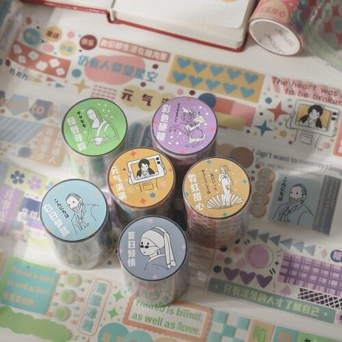 6PCS/LOT streamer story series ins simplicity fresh cute lovely decorative PET tape