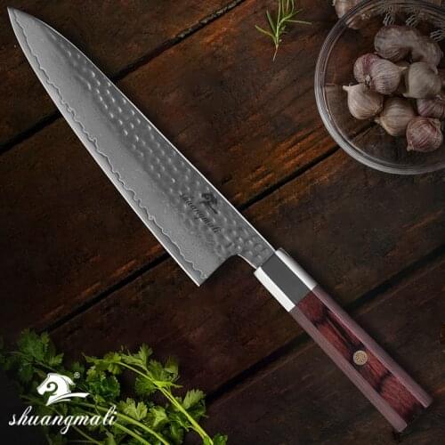 8 Inch Chef Knives 67 Layer Forged Damascus Steel Utility Kitchen Knife Sharp Cutting Meat Vegetable Cleaver Slicing Chef Knife