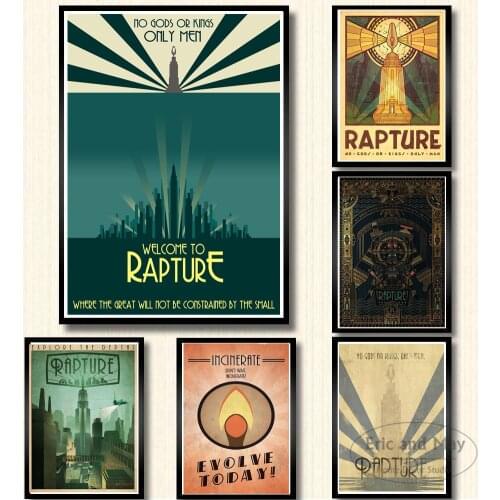 Bioshock Rapture Video Game Retro Kids Gift Vintage Canvas Painting Posters And Prints Wall Art Pictures For Living Room