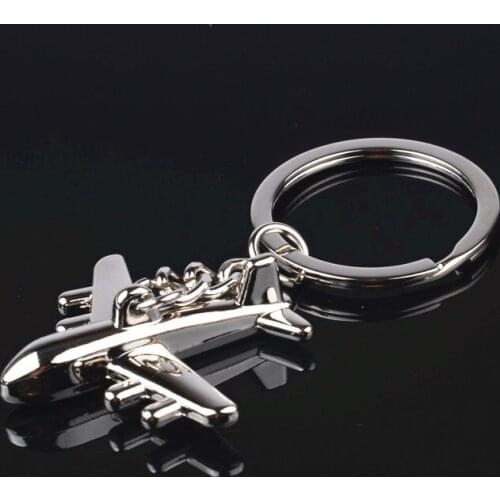 24 Pcs/Lot Airplane Key Chain Ring Airline Passenger Plane Airbus Model Jewelry Bulk Wholesale