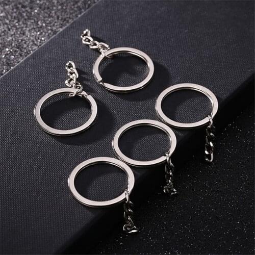 50 pcs Key rings Keychain with Split Ring Metal Blank Keyfob Key Pendant Charms Holder Link Rings DIY Key Chains Keyring