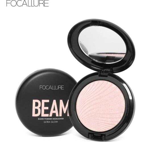 FOCALLURE Face Bronzer Powder Highlighter Illuminator Brightening Face Baked Highlighter Powder Shimmer Face Makeup Tools