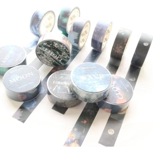 Domikee creative sky stars landscape pattern journal washi tapes school student diary decorative DIY masking tape stationery