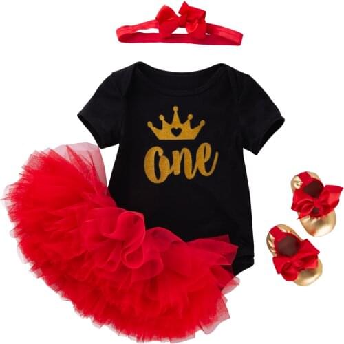 0-24 Months Birthday Princess Newborn Infant Toddler Baby Girls Dress Short Sleeve Romper & Tutu Skirt Suit-Kids Party Clothes