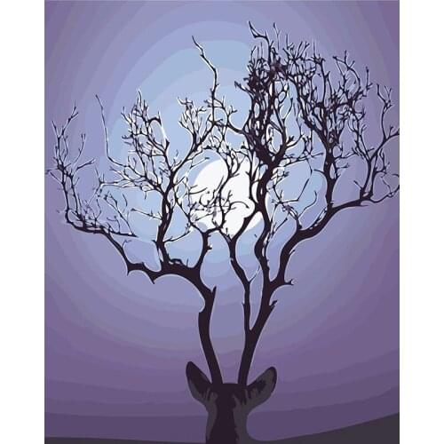 GATYZTORY Moonlight Landscape Painting By Numbers For Adults Wall Art Pictures HandPainted Diy Gift For Home Decors Artw