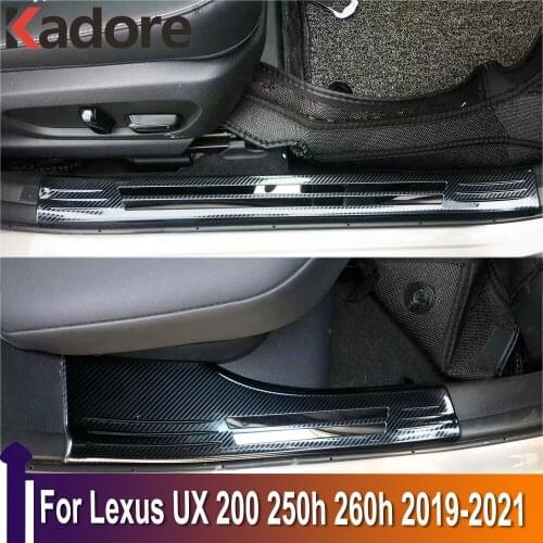 For Lexus UX 200 250h 260h 2019-2021 Stainless Steel Inner Door Sill Scuff Plates Doors Sills Protectors Car Thresholds Sticker