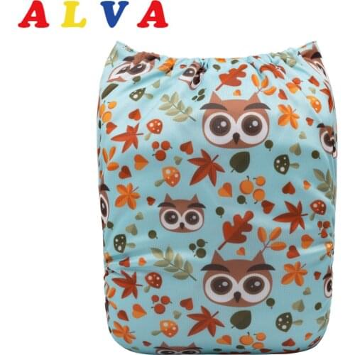 ALVABABY Pocket Diaper Reusable New Printed Nappy for Babies 3-15kg with 1pc Diaper Insert