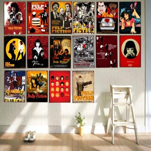 Pulp Fiction Classic Movie Tin Sign Metal Plate Iron Painting Kids Room Wall Bar Coffee Home Art Craft Decor 30X20CM DU-1061