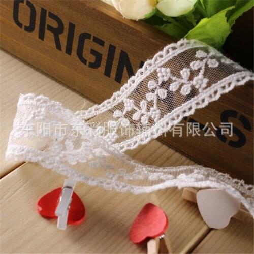15yards*3 cm High Quality White Lace Ribbon Embroidery Organza Lace DIY Sewing Handmade Supplies Clothes Fashion Accessories