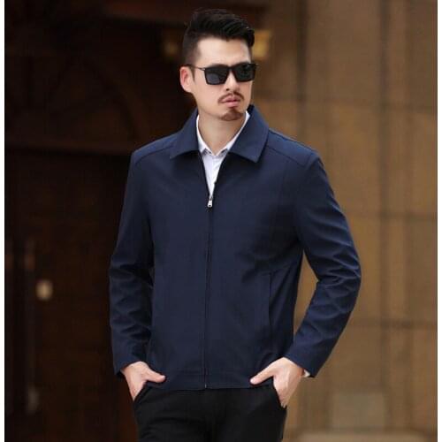 2021Urban Mens Fashion Jacket Slim Fit Turn Down Collar Casual Outfit Business Bomber Jacket Casual Blouse Windbreaker Plus Size