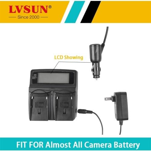 LVSUN Universal DC & Car Camera Battery Charger for Sony a5100 NEX5T for NP-FW50 battery NP FW50