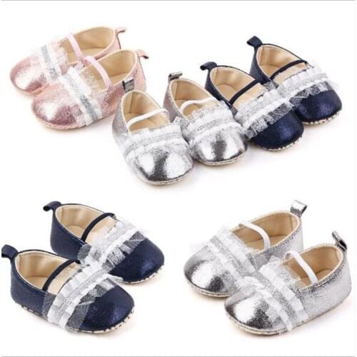Fashion Baby PU Shoes Soft Bottom Infants Anti-slip Shoes Footwear Baby Girls Princess Shoes Cute Newborn Girls Crib Shoes