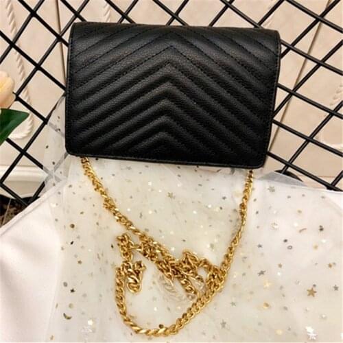 Fashion Womens Shoulder Crossbody Bags leather lady Bolsos Para Mujer Luxury designer Gold Silver Chain bag Messenger Female