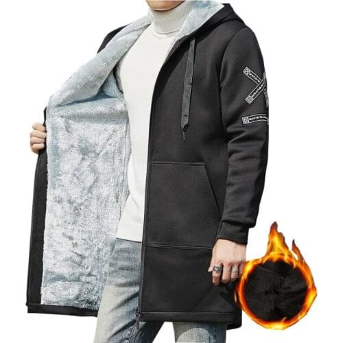 Men Winter Thicken Fleece Jacket Mens Casual Hooded Coat Cargo Cotton Jackets Windbreaker Outwear Man