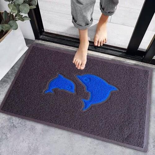 Can Be Cut Silk Loop Floor Door Mat Carpet PVC Kitchen Mat Bath Mat Hallway Home Mats Carpet Custom Pattern Entrance Door Mats