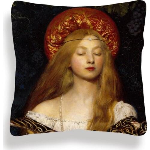 Modern Cushion Cover People Pattern Beige Linen Pillow Case 45X45cm Good Quality Bedroom Sofa Decoration