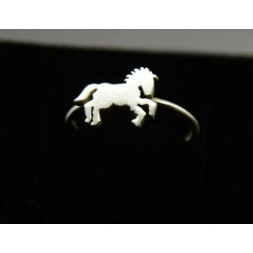 2020 New Simple Fashion Silver Color Horse Rings For Women Men Trendy Female Male Jewelry Punk Party Accessories Gifts