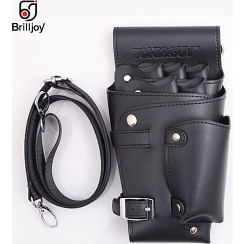 New Professional Salon Hair Scissor Bag PU Leather Rivet Hair Scissor Clip Hairdressing Holster Pouch Holder Case Belt Tool Bag