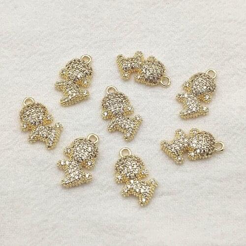 New arrival! 17x11mm 50pcs Cubic Zirconia Dog Charm for Handmade Necklace Earring DIY Parts Jewelry Findings & Components