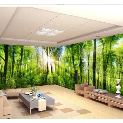 Wellyu papier peint wallpaper for walls 3 d Custom wallpaper Full view of the huge forest landscape panorama wall behang