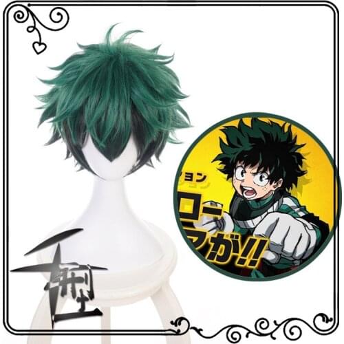 My Hero Academia Boku no Hero Akademia Izuku Midoriya Short Green Black Ombre Heat Resistant Cosplay Costume Wig
