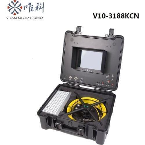 Protable Pipe Video Inspection camera system With Digital Meter Counter Vicam V10-3188KCN One Set