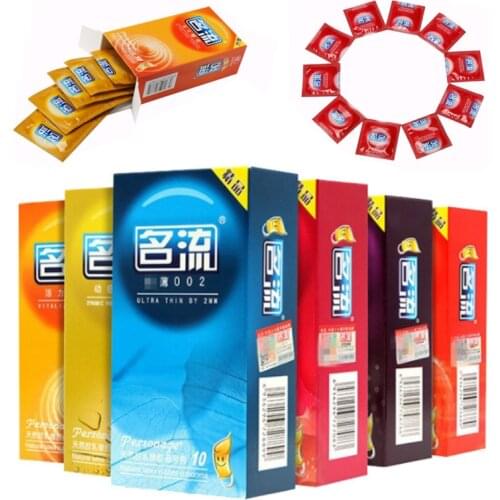 Natural Latex Condoms 10pcs MingLiu Penis Sleeve Intimate Goods Sex Products Delay Time Condones Contraception For Men Sex Toys