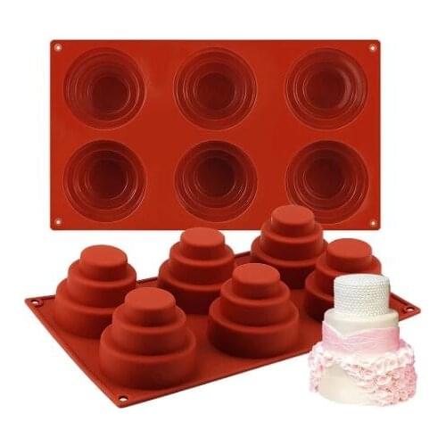Silicone Cake Mold for Cake Baking Chocolate Soap Candle Mold, Ideal for making a 3-layer cake