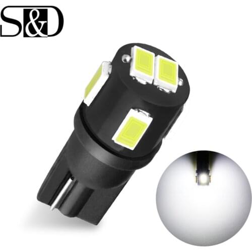 T10 W5W LED Bulbs 5630 6SMD 194 168 Auto Reading License Plate Light Marker Lamp Wedge Side Bulb Car Lights 6000K White 12V