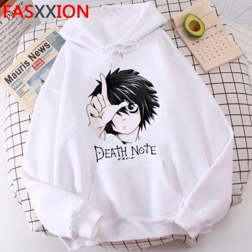 Japanese Anime Death Note Hoodies Men Kawaii Winter Warm Hoody Funny Cartoon Graphic Streetwear Harajuku Unisex Sweatshirts Male