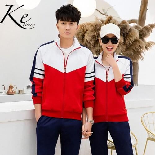 KE Spring and autumn uniforms custom suit sportswear two-piece suit tracksuit sport set man woman big size extra plus