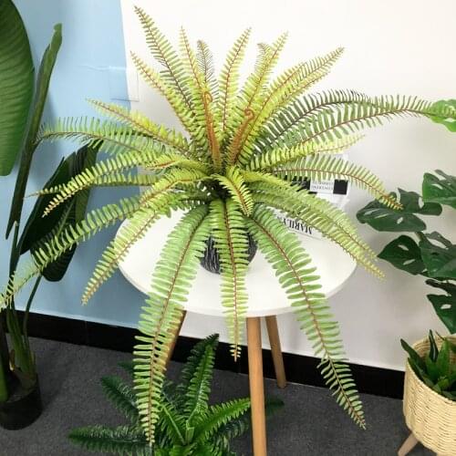 50-60cm Large Artificial Palm Plants Tropical Persian Leaves Fake Fern Foliage Wall Hanging Plastic Palm Tree for Wedding Party