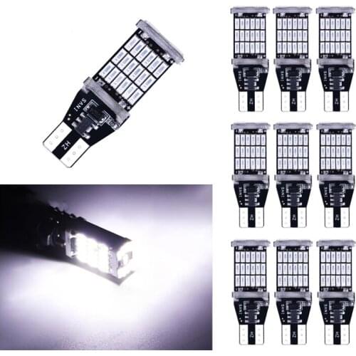 10Pcs 12V White Canbus T15 4014 45SMD NO FAULT Car LED Lights Bulb Car Tail Bulb StopLight Reversing light Brake Lamp