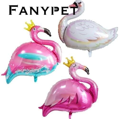 10pcs cartoon animal balloon love flamingo wedding birthday decoration party balloon crown flamingo white swan foil ballons