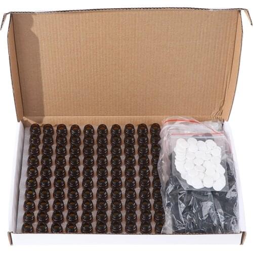 100Pcs/Set 1ml 2ml 3ml Essential Oil Amber Glass Vial With Orifice Sample Bottle Perfume Sample Test Bottle