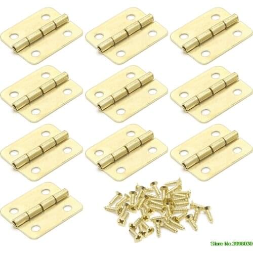 10x Kitchen Cabinet Door 4 Holes Drawer Hinges Jewelry Box Furniture 18x16mm