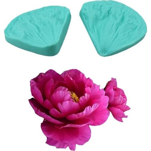 3D Peony Flower Petals Embossed Silicone Mold Relief Fondant Cake Decorating Tools Chocolate Gumpaste Candy Clay Moulds