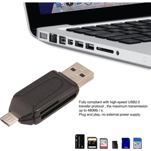 ABS 55 x 16 x 10mm Universal Card Reader Mobile Phone PC Card Reader Micro USB OTG Card Reader Flash Memory