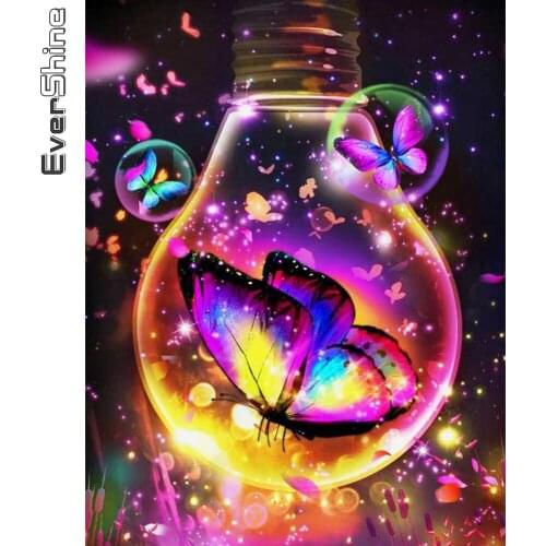 Evershine Diamond Embroidery Butterfly Animal New Arrival Diamond Painting Light Full Square Round Mosaic DIY Art Handmade Hobby